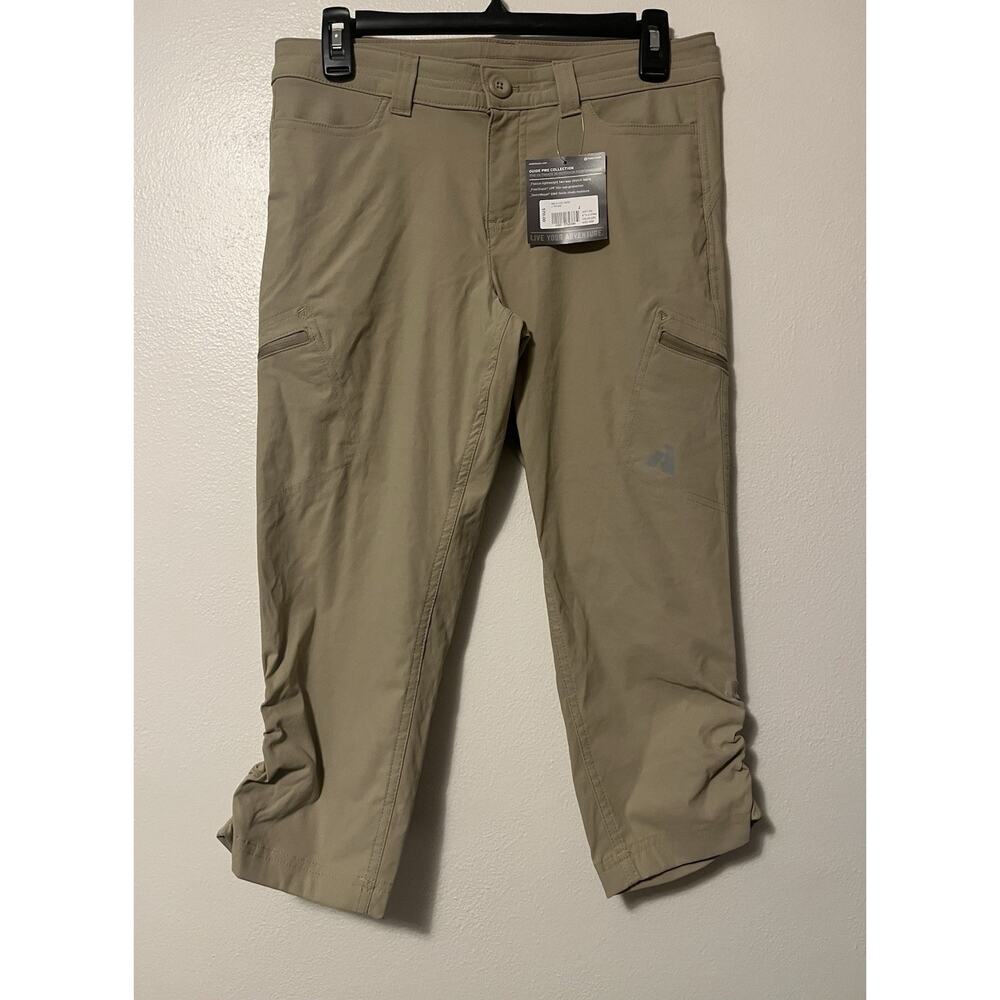 Eddie Bauer Guide Capri Pants Womens 2 First Ascent Cargo Pockets UPF 50+ New